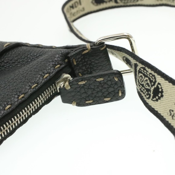 FENDI Shoulder Bag Leather Black Auth rd1013 - Picture 13 of 16